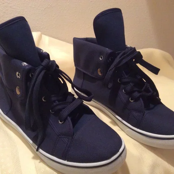 Vagabond NWOT Hi-Top navy blue canvas Sneakers womens size 9 - Picture 5 of 8